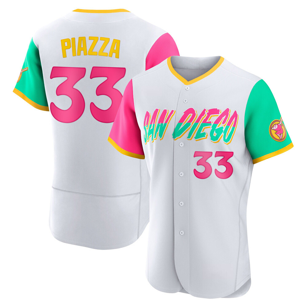 Authentic Mike Piazza Men's San Diego Padres White 2022 City Connect Jersey Authentic Mike Piazza Men's San Diego Padres White 2022 City Connect Jersey