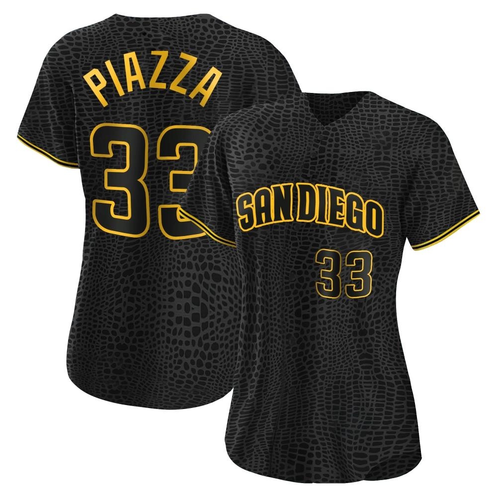 Authentic Mike Piazza Women's San Diego Padres Black Snake Skin City Jersey Authentic Mike Piazza Women's San Diego Padres Black Snake Skin City Jersey