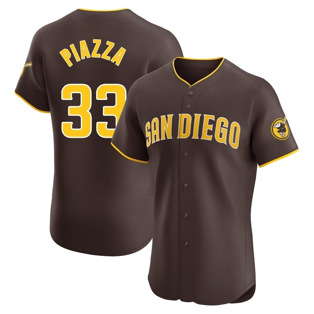 Elite Mike Piazza Men's San Diego Padres Brown Road Vapor Premier Jersey Elite Mike Piazza Men's San Diego Padres Brown Road Vapor Premier Jersey