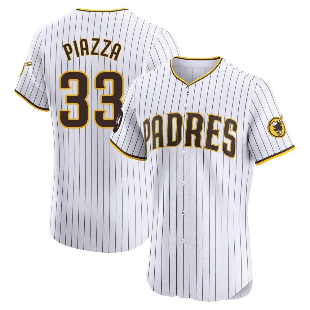Elite Mike Piazza Men's San Diego Padres White Home Patch Jersey Elite Mike Piazza Men's San Diego Padres White Home Patch Jersey