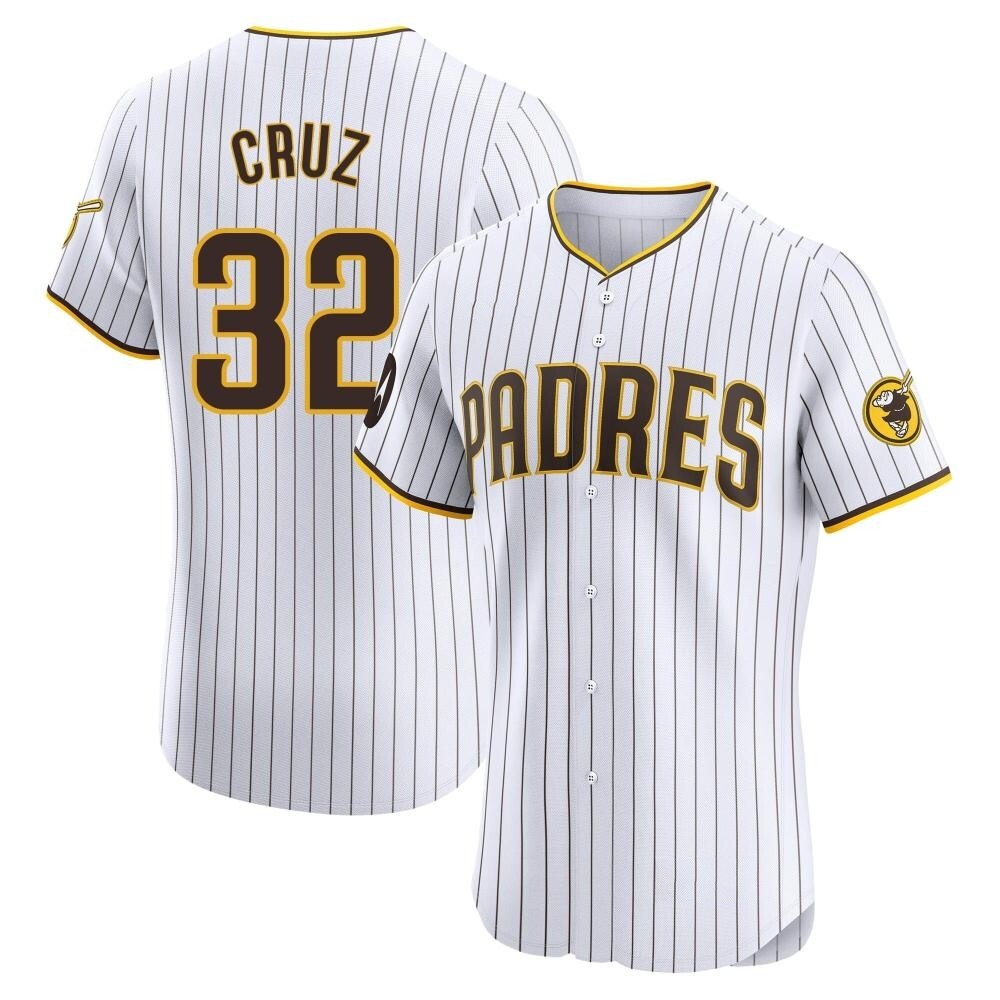 Elite Nelson Cruz Men's San Diego Padres White Home Patch Jersey Elite Nelson Cruz Men's San Diego Padres White Home Patch Jersey