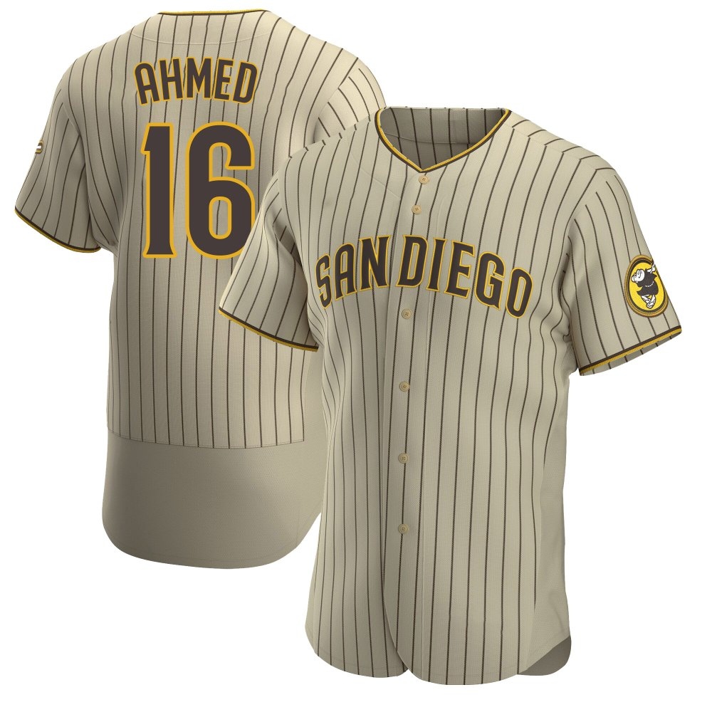 Authentic Nick Ahmed Men's San Diego Padres Brown Tan/ Alternate Jersey Authentic Nick Ahmed Men's San Diego Padres Brown Tan/ Alternate Jersey