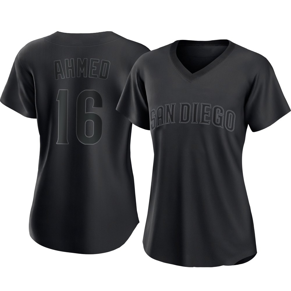 Authentic Nick Ahmed Women's San Diego Padres Black Pitch Fashion Jersey