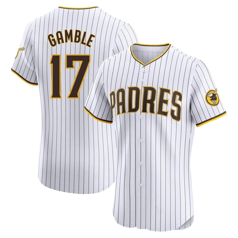 Elite Oscar Gamble Men's San Diego Padres White Home Jersey Elite Oscar Gamble Men's San Diego Padres White Home Jersey