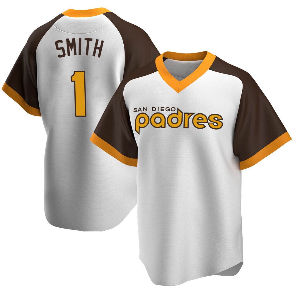 Replica Ozzie Smith Men's San Diego Padres White Home Cooperstown Collection Jersey Replica Ozzie Smith Men's San Diego Padres White Home Cooperstown Collection Jersey