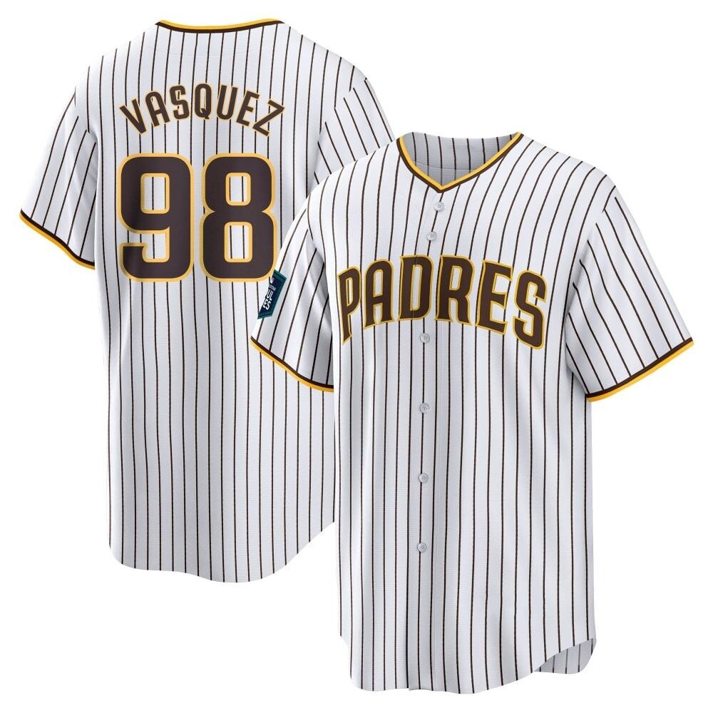 Replica Randy Vasquez Men's San Diego Padres White 2024 World Tour Seoul Series Home Jersey Replica Randy Vasquez Men's San Diego Padres White 2024 World Tour Seoul Series Home Jersey