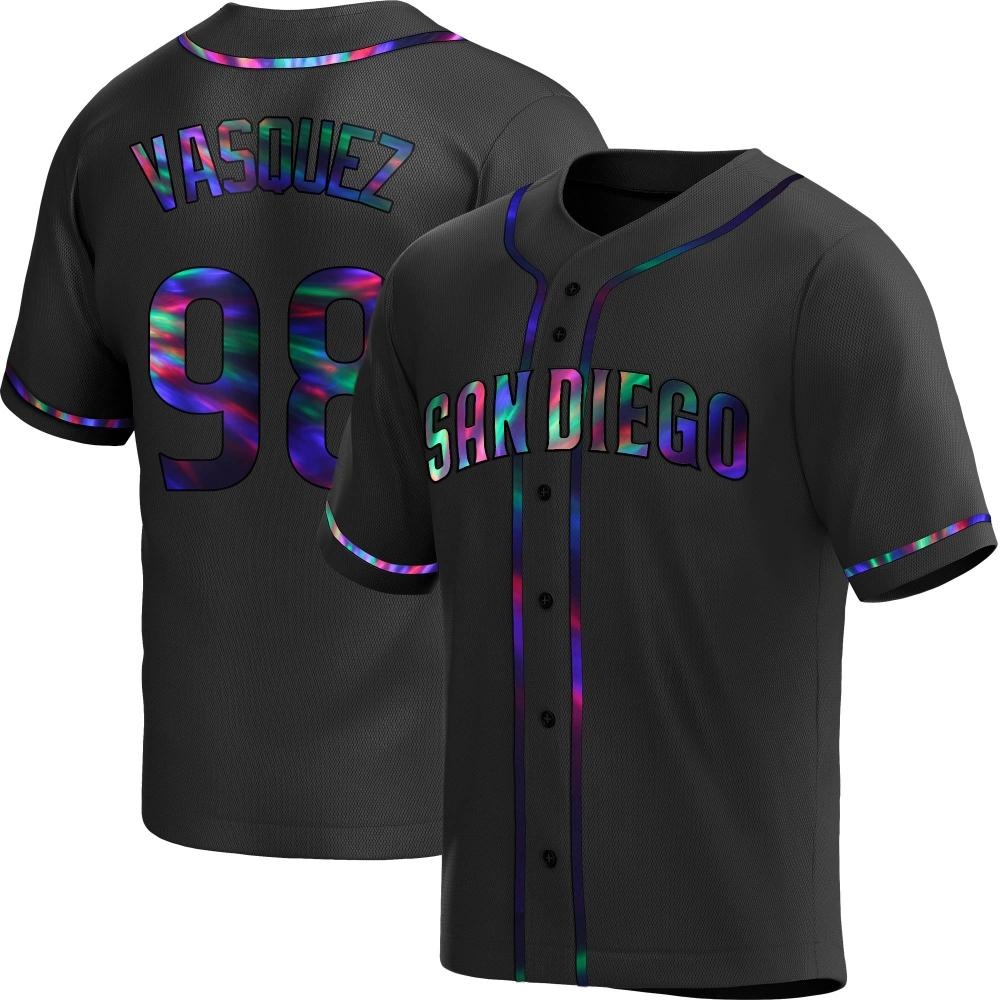 Replica Randy Vasquez Youth San Diego Padres Black Holographic Alternate Jersey Replica Randy Vasquez Youth San Diego Padres Black Holographic Alternate Jersey