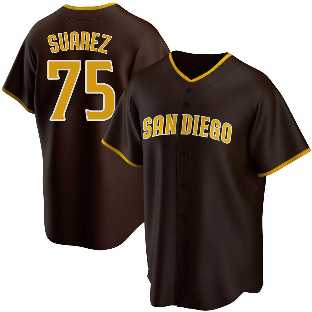Replica Robert Suarez Men's San Diego Padres Brown Road Jersey Replica Robert Suarez Men's San Diego Padres Brown Road Jersey