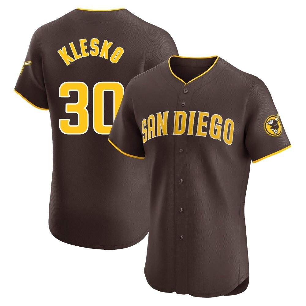 Elite Ryan Klesko Men's San Diego Padres Brown Road Vapor Premier Jersey
