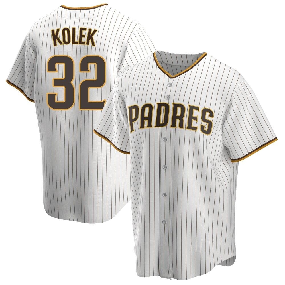 Replica Stephen Kolek Men's San Diego Padres White /Brown Home Jersey Replica Stephen Kolek Men's San Diego Padres White /Brown Home Jersey