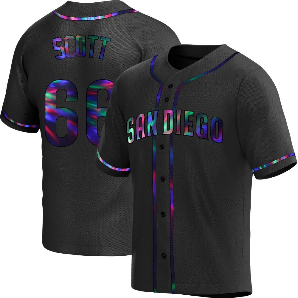 Replica Tanner Scott Men's San Diego Padres Black Holographic Alternate Jersey Replica Tanner Scott Men's San Diego Padres Black Holographic Alternate Jersey