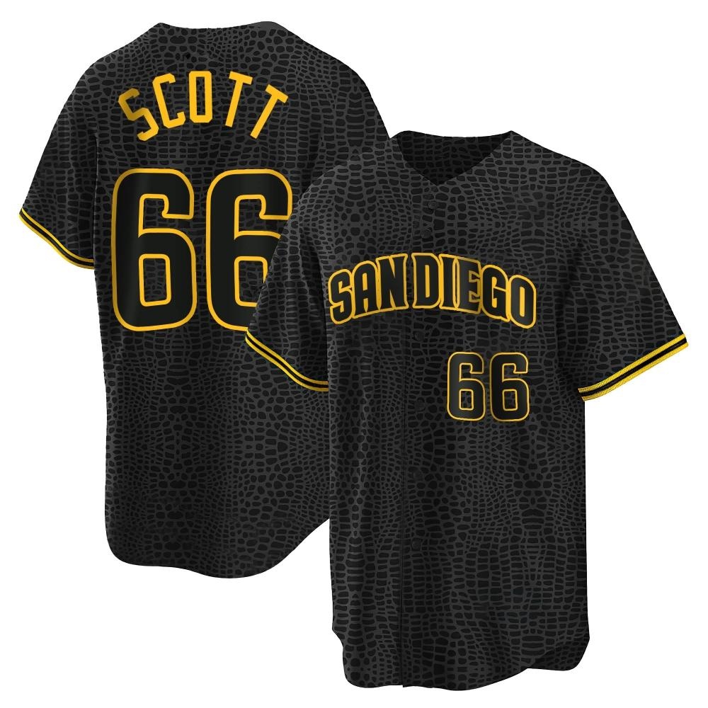 Replica Tanner Scott Men's San Diego Padres Black Snake Skin City Jersey Replica Tanner Scott Men's San Diego Padres Black Snake Skin City Jersey
