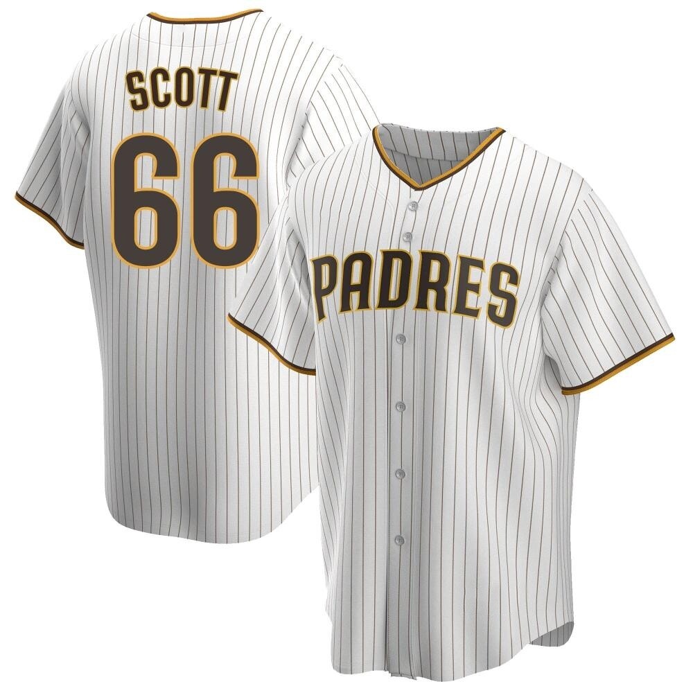 Replica Tanner Scott Men's San Diego Padres White /Brown Home Jersey Replica Tanner Scott Men's San Diego Padres White /Brown Home Jersey