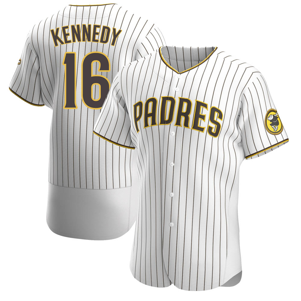 Authentic Terry Kennedy Men's San Diego Padres White /Brown Home Jersey Authentic Terry Kennedy Men's San Diego Padres White /Brown Home Jersey