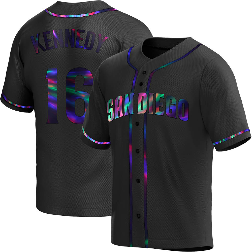 Replica Terry Kennedy Men's San Diego Padres Black Holographic Alternate Jersey Replica Terry Kennedy Men's San Diego Padres Black Holographic Alternate Jersey