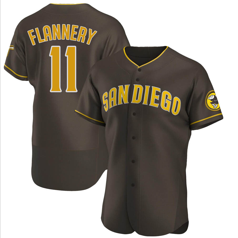 Authentic Tim Flannery Men's San Diego Padres Brown Road Jersey Authentic Tim Flannery Men's San Diego Padres Brown Road Jersey