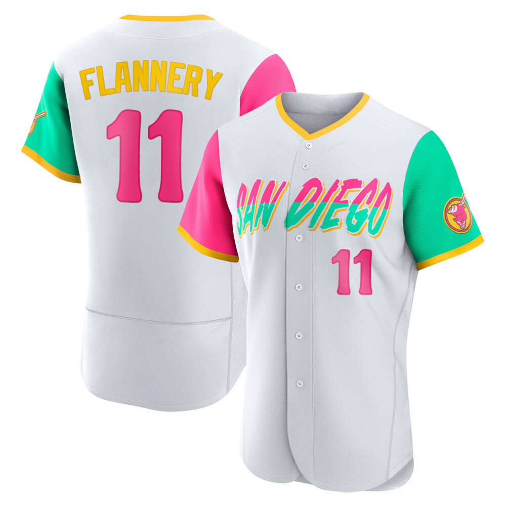 Authentic Tim Flannery Men's San Diego Padres White 2022 City Connect Jersey Authentic Tim Flannery Men's San Diego Padres White 2022 City Connect Jersey