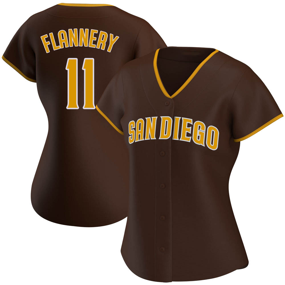 Authentic Tim Flannery Women's San Diego Padres Brown Road Jersey
