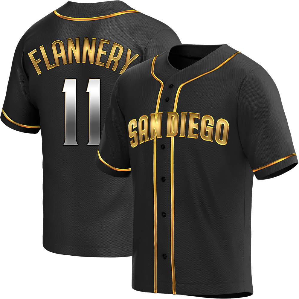 Replica Tim Flannery Youth San Diego Padres Black Golden Alternate Jersey Replica Tim Flannery Youth San Diego Padres Black Golden Alternate Jersey