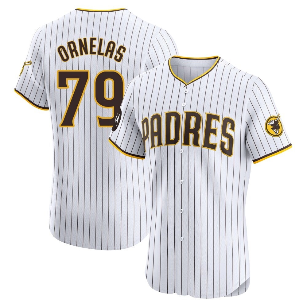 Elite Tirso Ornelas Men's San Diego Padres White Home Patch Jersey Elite Tirso Ornelas Men's San Diego Padres White Home Patch Jersey
