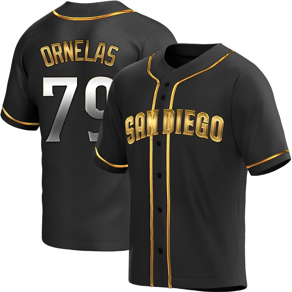 Replica Tirso Ornelas Youth San Diego Padres Black Golden Alternate Jersey