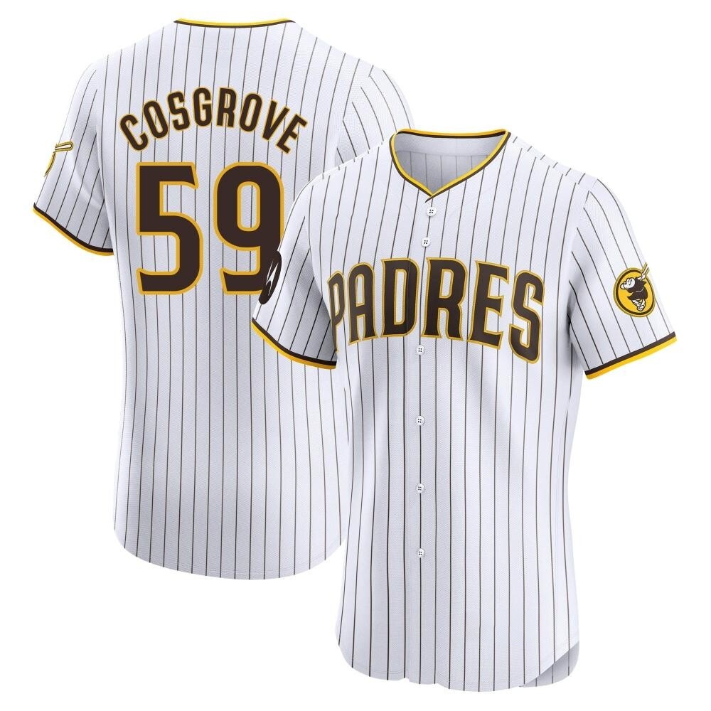 Elite Tom Cosgrove Men's San Diego Padres White Home Patch Jersey Elite Tom Cosgrove Men's San Diego Padres White Home Patch Jersey