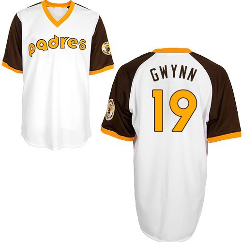 Authentic Tony Gwynn Men's San Diego Padres White Throwback Jersey Authentic Tony Gwynn Men's San Diego Padres White Throwback Jersey