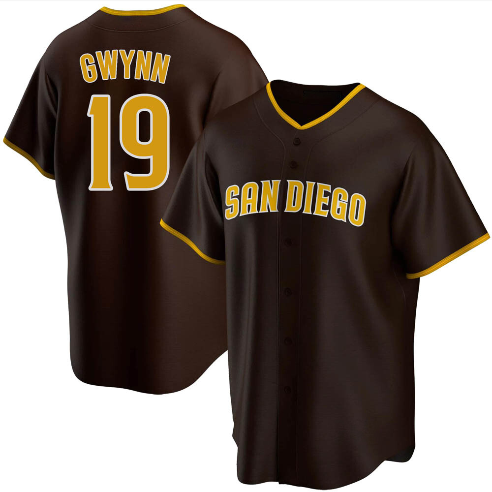 Replica Tony Gwynn Men's San Diego Padres Brown Road Jersey Replica Tony Gwynn Men's San Diego Padres Brown Road Jersey