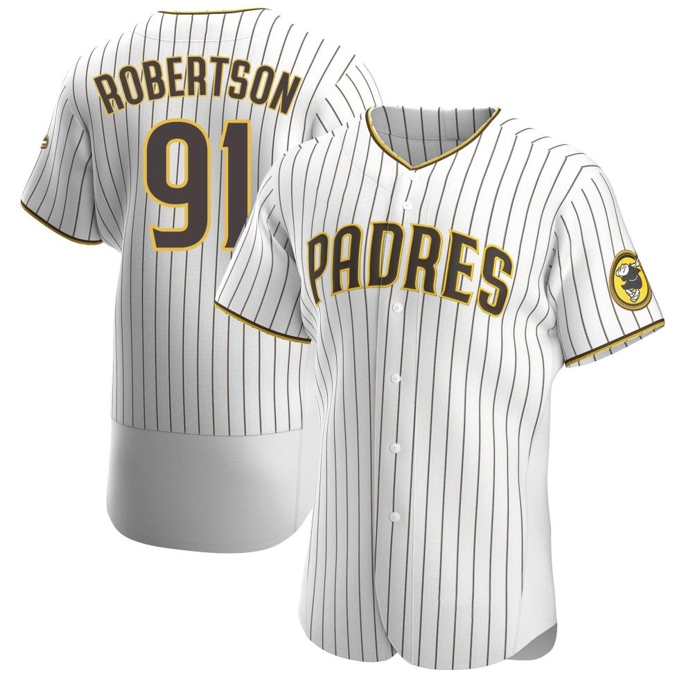Authentic Tyler Robertson Men's San Diego Padres White /Brown Home Jersey Authentic Tyler Robertson Men's San Diego Padres White /Brown Home Jersey