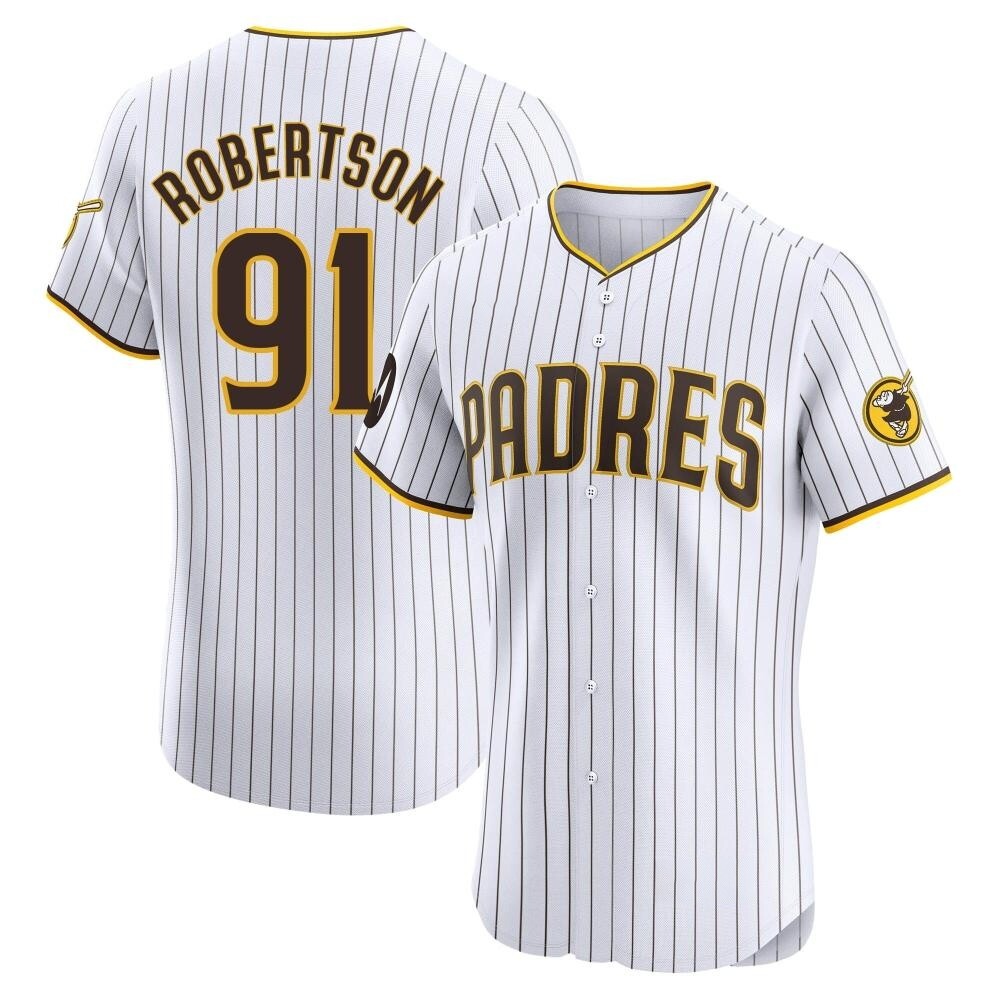 Elite Tyler Robertson Men's San Diego Padres White Home Patch Jersey Elite Tyler Robertson Men's San Diego Padres White Home Patch Jersey