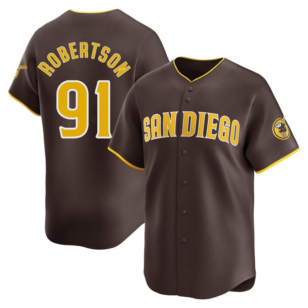 Limited Tyler Robertson Men's San Diego Padres Brown Away Jersey Limited Tyler Robertson Men's San Diego Padres Brown Away Jersey