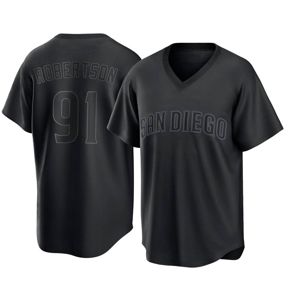 Replica Tyler Robertson Men's San Diego Padres Black Pitch Fashion Jersey Replica Tyler Robertson Men's San Diego Padres Black Pitch Fashion Jersey