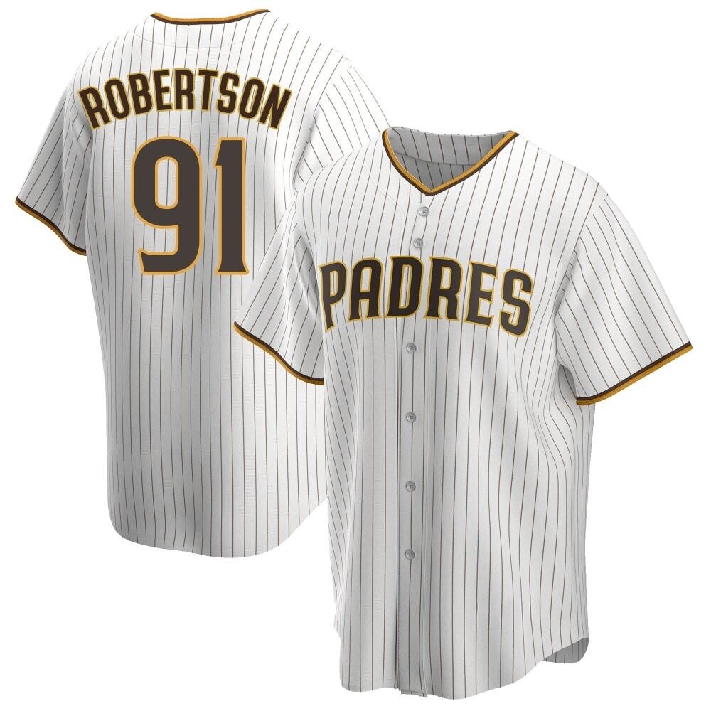 Replica Tyler Robertson Men's San Diego Padres White /Brown Home Jersey Replica Tyler Robertson Men's San Diego Padres White /Brown Home Jersey