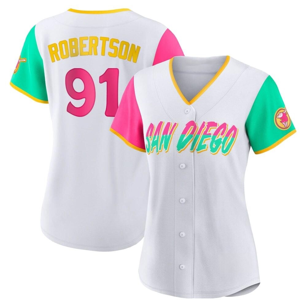 Replica Tyler Robertson Women's San Diego Padres White 2022 City Connect Jersey Replica Tyler Robertson Women's San Diego Padres White 2022 City Connect Jersey