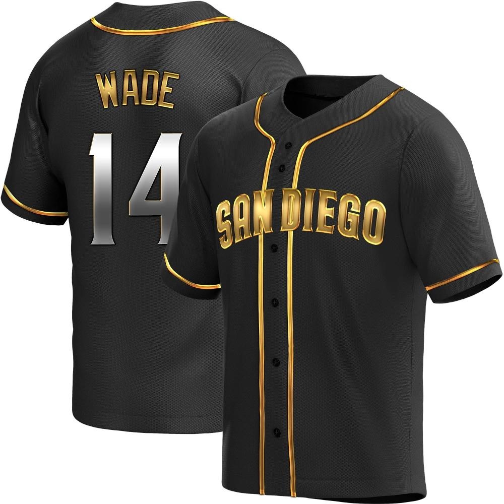 Replica Tyler Wade Men's San Diego Padres Black Golden Alternate Jersey Replica Tyler Wade Men's San Diego Padres Black Golden Alternate Jersey