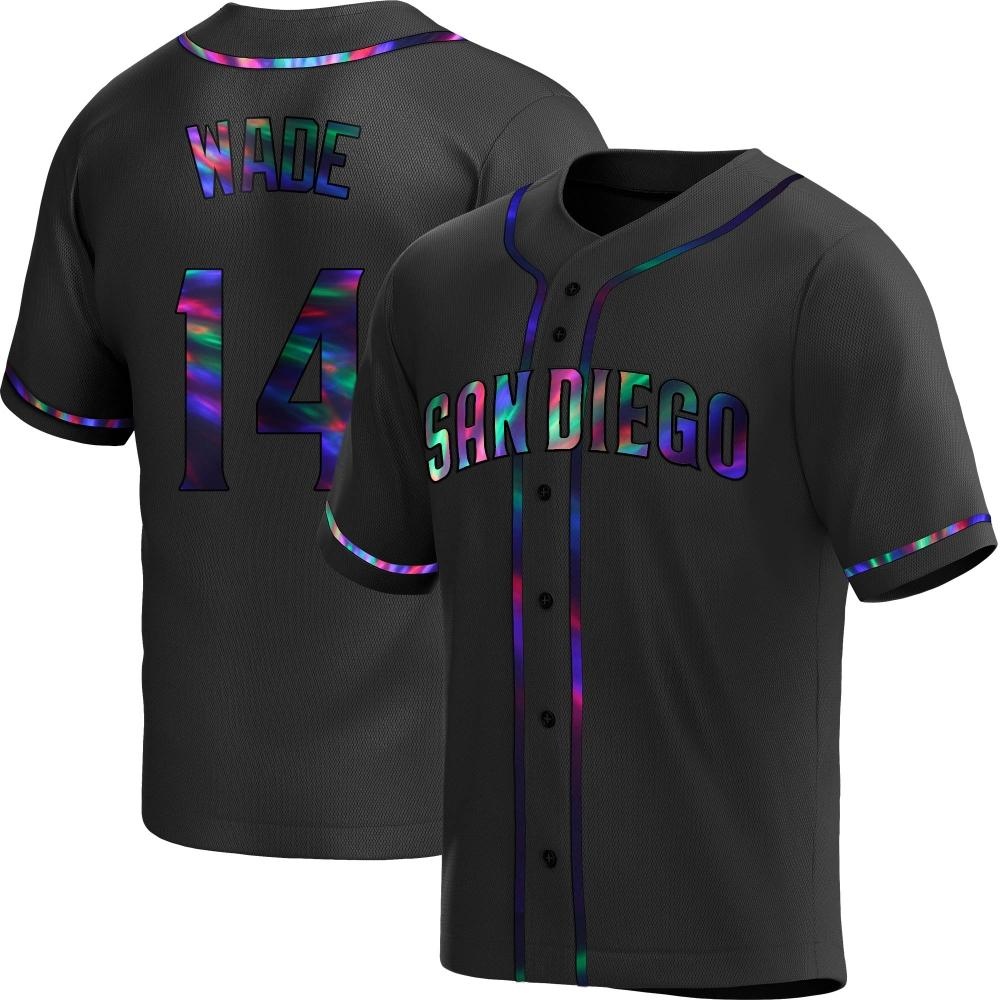 Replica Tyler Wade Men's San Diego Padres Black Holographic Alternate Jersey Replica Tyler Wade Men's San Diego Padres Black Holographic Alternate Jersey
