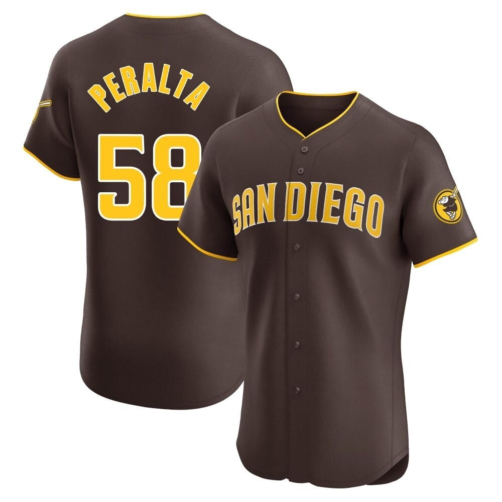 Elite Wandy Peralta Men's San Diego Padres Brown Road Vapor Premier Jersey