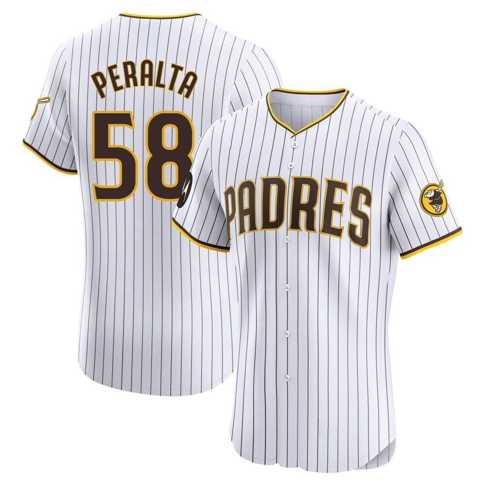 Elite Wandy Peralta Men's San Diego Padres White Home Patch Jersey Elite Wandy Peralta Men's San Diego Padres White Home Patch Jersey