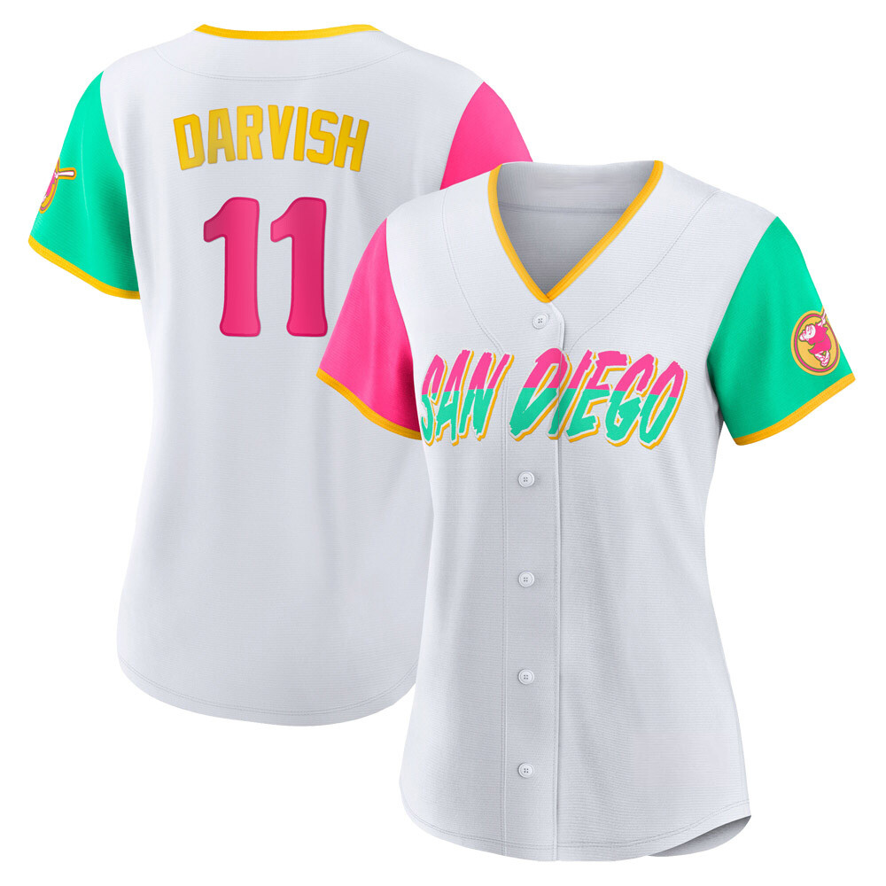 Authentic Yu Darvish Women's San Diego Padres White 2022 City Connect Jersey Authentic Yu Darvish Women's San Diego Padres White 2022 City Connect Jersey