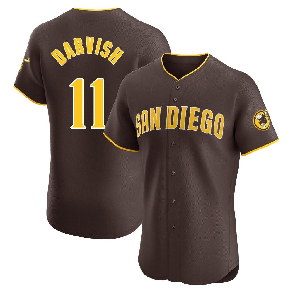 Elite Yu Darvish Men's San Diego Padres Brown Road Vapor Premier Jersey Elite Yu Darvish Men's San Diego Padres Brown Road Vapor Premier Jersey