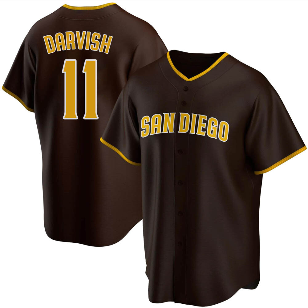 Replica Yu Darvish Men's San Diego Padres Brown Road Jersey Replica Yu Darvish Men's San Diego Padres Brown Road Jersey