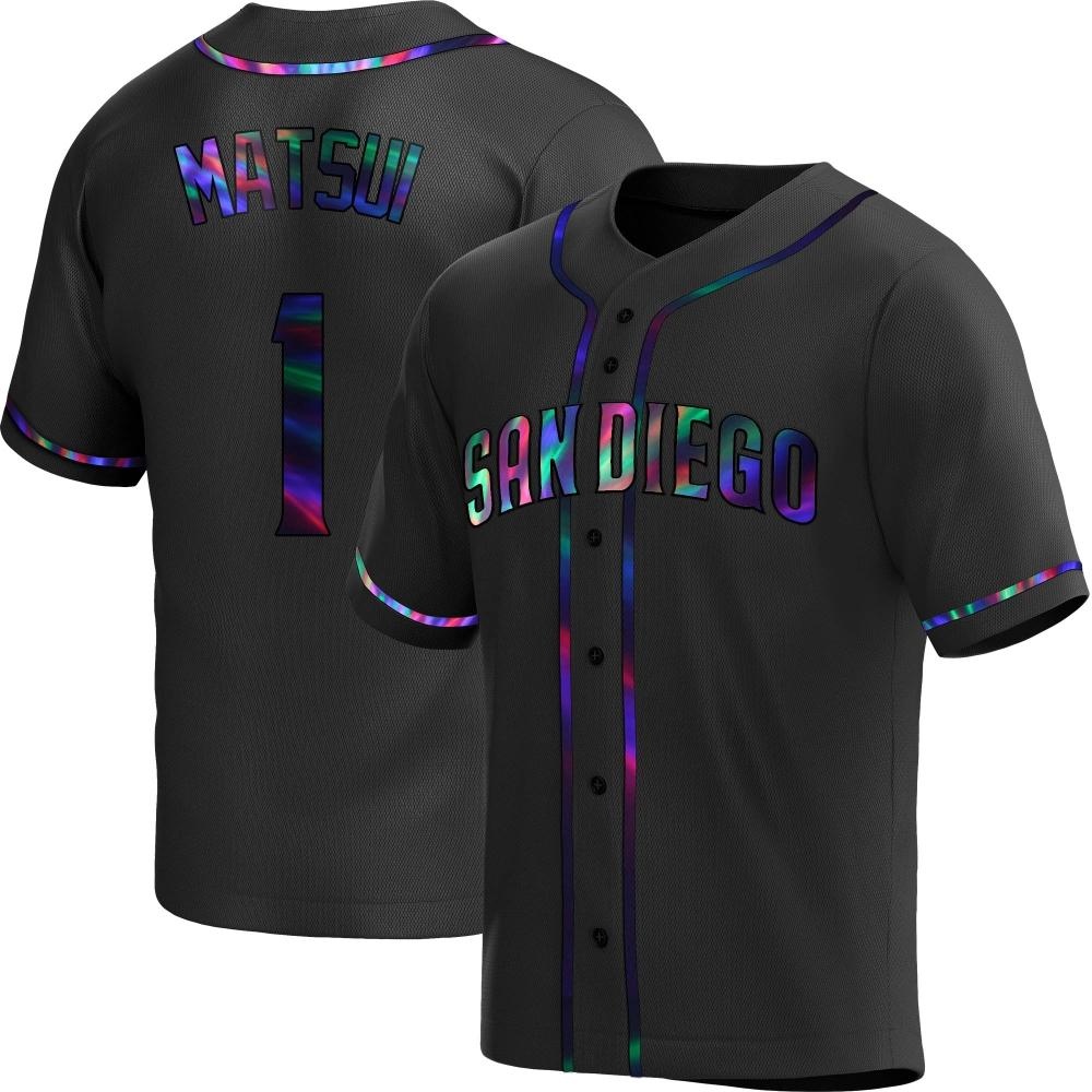Replica Yuki Matsui Men's San Diego Padres Black Holographic Alternate Jersey Replica Yuki Matsui Men's San Diego Padres Black Holographic Alternate Jersey